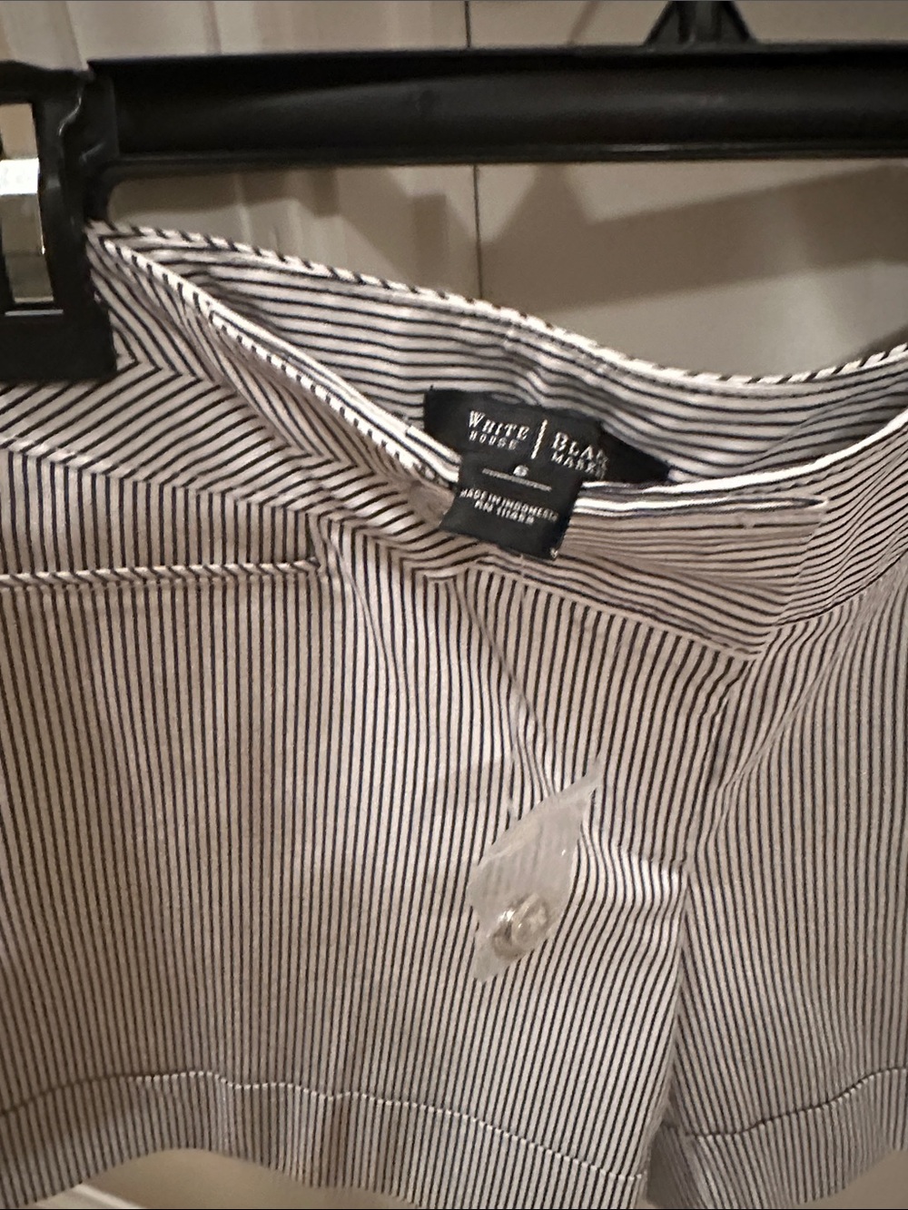 White House Black Market Black & White Striped Bermuda Shorts - Picture 3 of 6